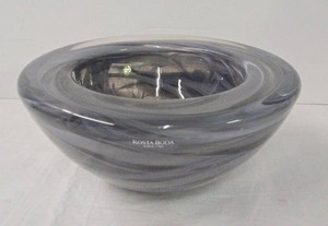 Kosta Boda Smoky Gray Art Glass Centerpiece Bowl Scandinavian