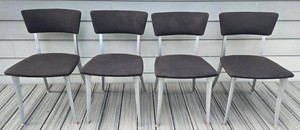 Set of 4 Vintage Ernest Race BA3 Dining Chairs Black Aluminum