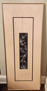 Kinder-Harris Blue Bird Framed Asian Style Wall Art 40 x 16