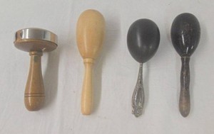 Vintage Darning Eggs Sewing &amp Mending Tools - Wood &amp Ornate Sterling Handle&nbsp