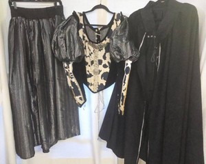 Medieval Renaissance Womens Costume Skirt Corset Cape XL