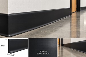 384 Ln Ft  FLEXCO BASE SCULPTURE WALL BASE Color Black Dahlia  RETAIL $1600