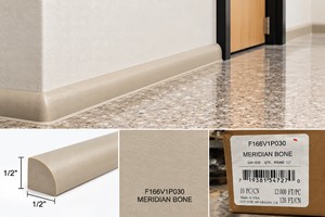 600 Ln Ft FLEXCO 166 VINYL QUARTER ROUND COLOR  MERIDIAN BONE RETAIL $1250
