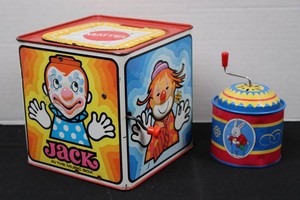 Vintage Schylling Jack-in-the-Box & Wind-Up Rabbit Mixed Lot