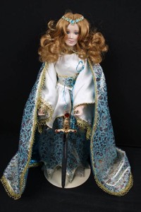Lady of the Lake Collectible Doll With Sword & Display Stand 20H