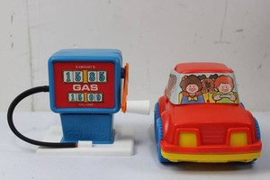 Vintage Gabriel Pump N Go Auto Wind-Up Toy With Gas Pump