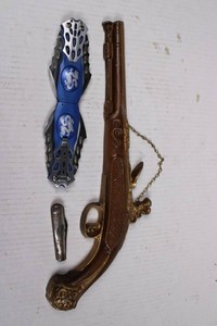 Decorative Pistol Replica, Dragon Knife & Pocket Knife Mixed Lot