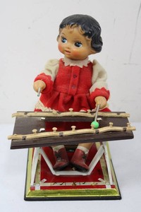 Vintage-Style Doll Xylophone Musical Display - Incomplete