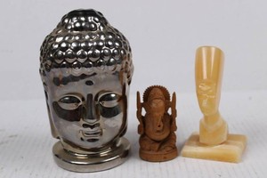 Buddha, Ganesha & Carved Stone Religious Sculptures Mixed Lot