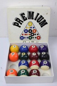 Premium Numbered Pool Balls Set - 13 Pieces, Missing 2