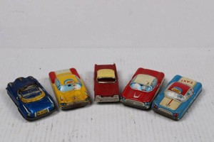 Vintage Tin Toy Taxi Cars & Sedan (Lot of 5)