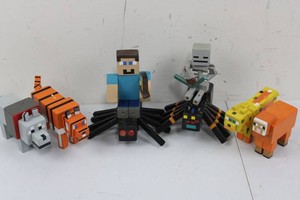 Handmade Minecraft Wooden Figures (Lot of 6)