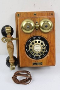 Vintage County Line Wood Rotary Wall Telephone (not tested)
