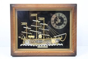 Framed Nautical Ship Musical Clock
