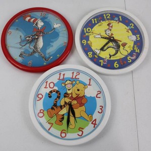 Dr. Seuss & Disney Character Wall Clocks (Lot of 3)