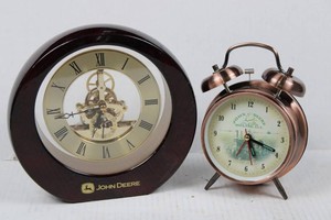 John Deere Mantel & Alarm Clocks Mixed Lot (2 Pieces)