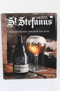 St. Stefanus Belgian Abbey Beer Blonde Metal Sign 18 x 15