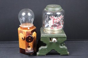 Vintage Wooden Gumball & Candy Dispensers (Lot of 2)