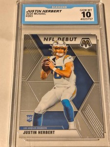 Justin Herbert Rookie Card Graded 10