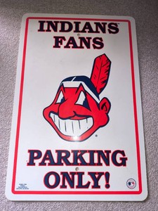 Vintage Cleveland Indians Parking Sign
