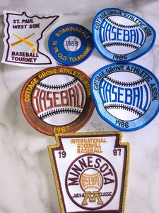 Collection of Vintage Youth Baseball Patches from MN
