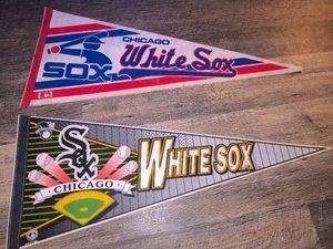2 Vintage 1990s Chicago White Soxs Felt Pennants