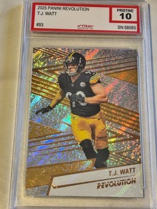 T.J. Watt #93 Football Card Graded 10