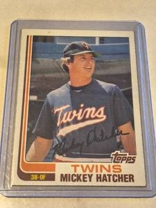 1982 MN Twins Mickey Hatcher Autographed Card