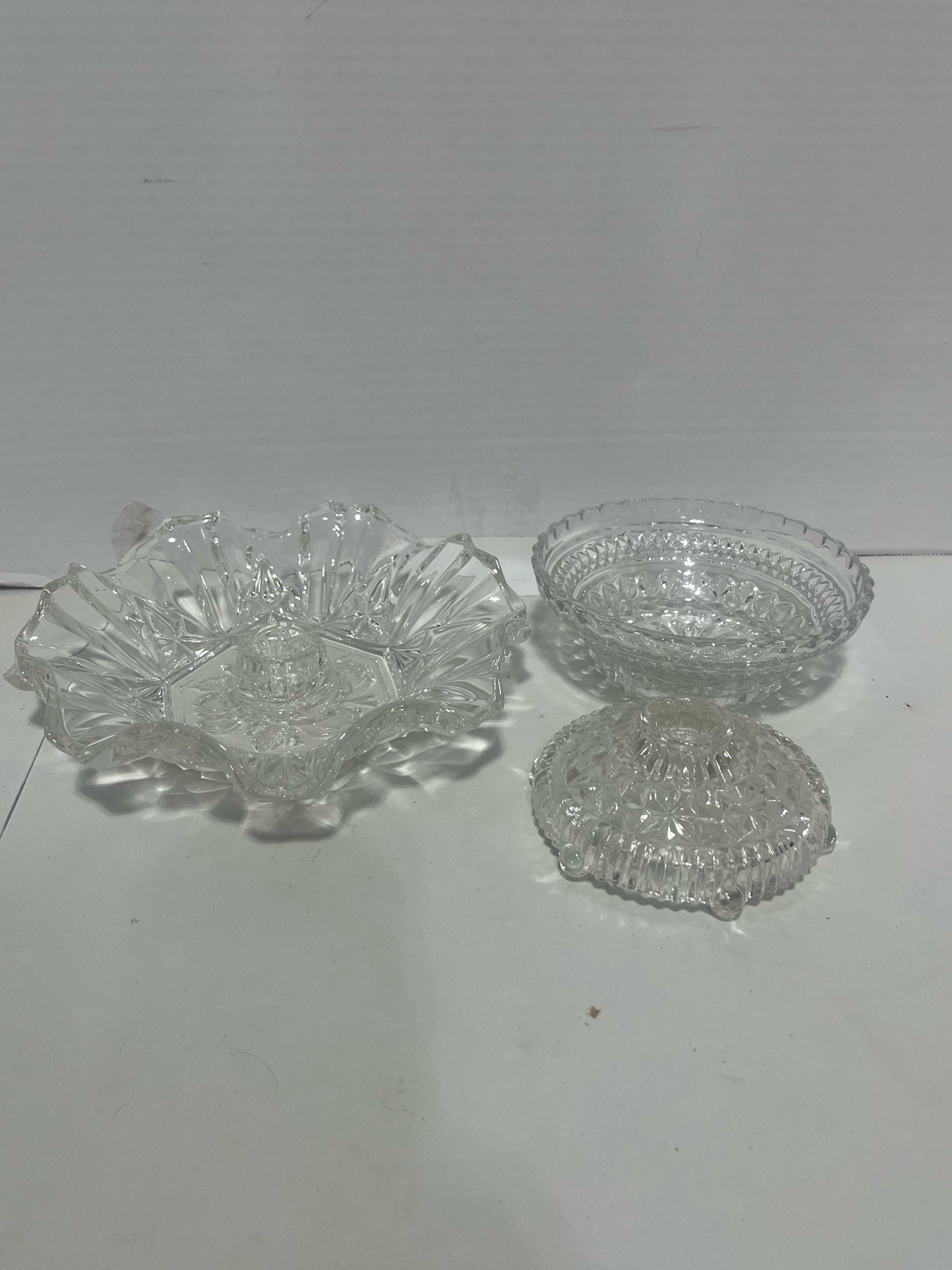 Federal Glass Pioneer Harvest Candle Bowl, Anchor Hocking Candle holder and Nut Dish