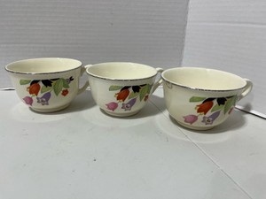 3 Hall China Crocus Pattern Coffee Cups