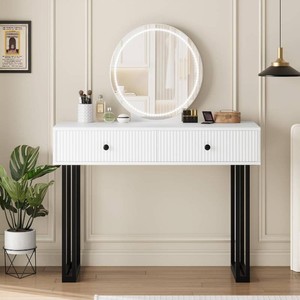 Garvee Modern White Makeup Vanity Desk