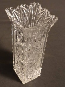 Mid-Century Cut Lead Crystal Vase - 10 in