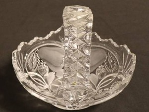 Vintage Clear Crystal Glass Fruit Basket