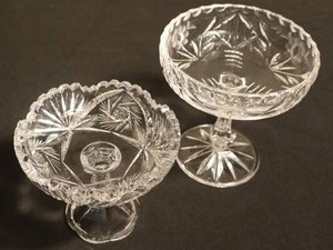 Vintage Lead Crystal Pedestal Compote Dishes (Lot of 2)