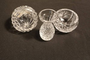 Vintage Hand Cut Crystal Rose Bowl