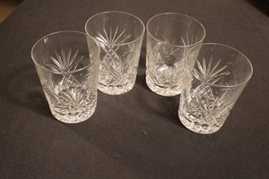 Vintage Cut Crystal Pinwheel & Starburst Highball Tumblers (Lot of 4)