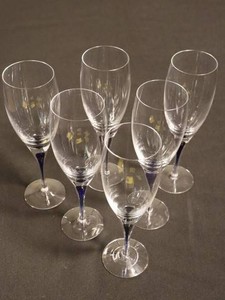 Orrefors Intermezzo Stemware 9in Cobalt Blue Stems (Lot of 6)