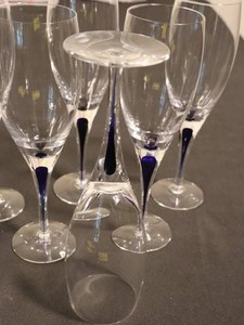 Orrefors Intermezzo Stemware 9in Cobalt Blue Stems (Lot of 6)