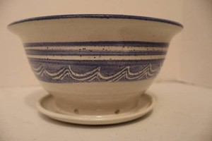 Sondahl Pottery Idaho Ceramic Berry Bowl With Underplate