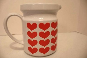 Vintage 1980 Waechtersbach Red Hearts Pitcher - West Germany
