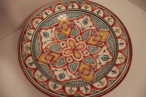 Handcrafted Moroccan Decorative Safi Pottery Bowl - Signed