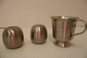 Stainless Steel Shakers & Selandia Pewter Cup