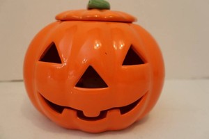 Vintage Russ Berrie Ceramic Pumpkin Candle Holder