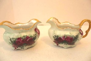 Vintage Bone China Sugar Bowl & Creamer Pair