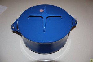Vintage Dansk Kobenstyle Blue Enamel Casserole Dish With Lid