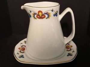 Porsgrund Porcelain Pitcher & Matching Plate - Made in Norway
