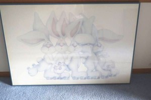 Vintage 1976 Stewart Moskowitz Rabbit Roller Skate Print - 36 X 24 in