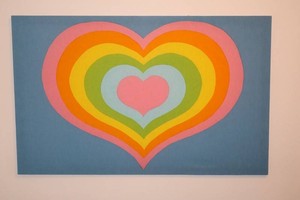 Vintage 1977 Tampella Sydan Finnish Heart Wall Art 48 X 30 in