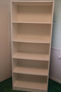 White Bookcase with Adjustable Shelves