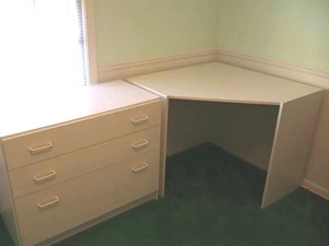 White Dresser & Corner Desk